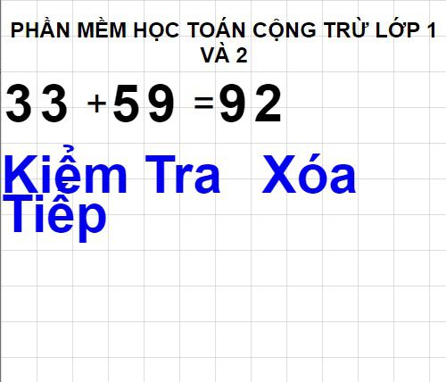 Thực hiện phép tính lớp 1 và 2