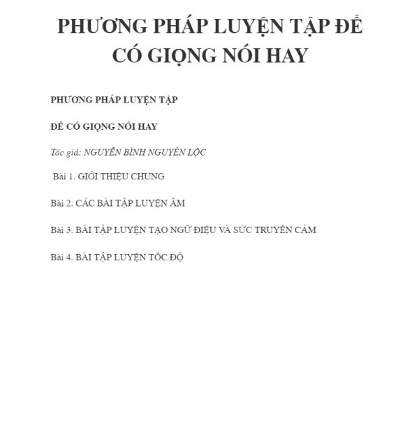 Phương pháp luyện tập để có giọng nói hay