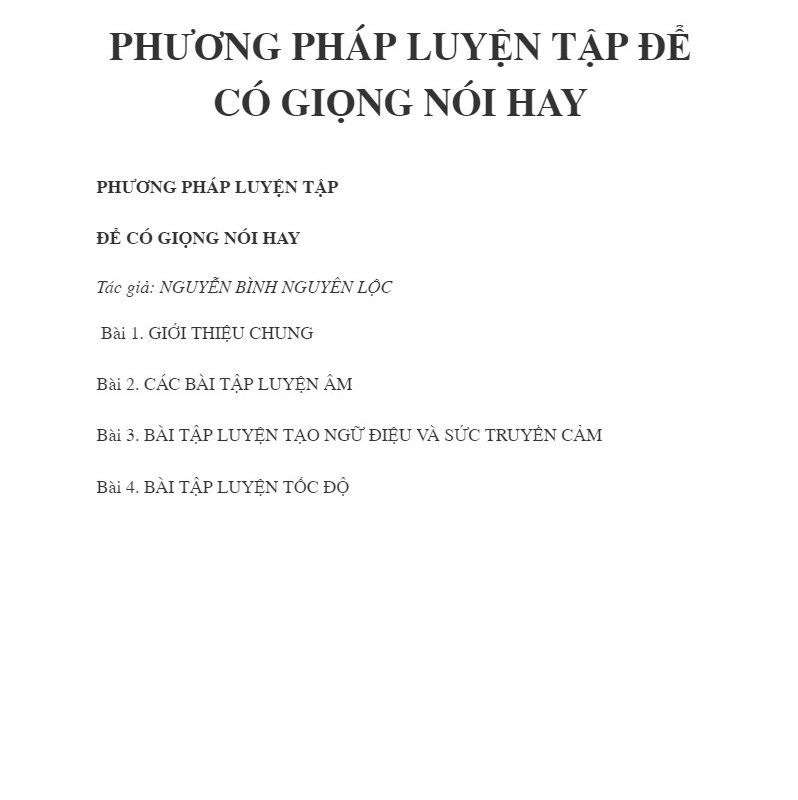 Phương pháp luyện tập để có giọng nói hay